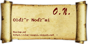 Olár Noémi névjegykártya